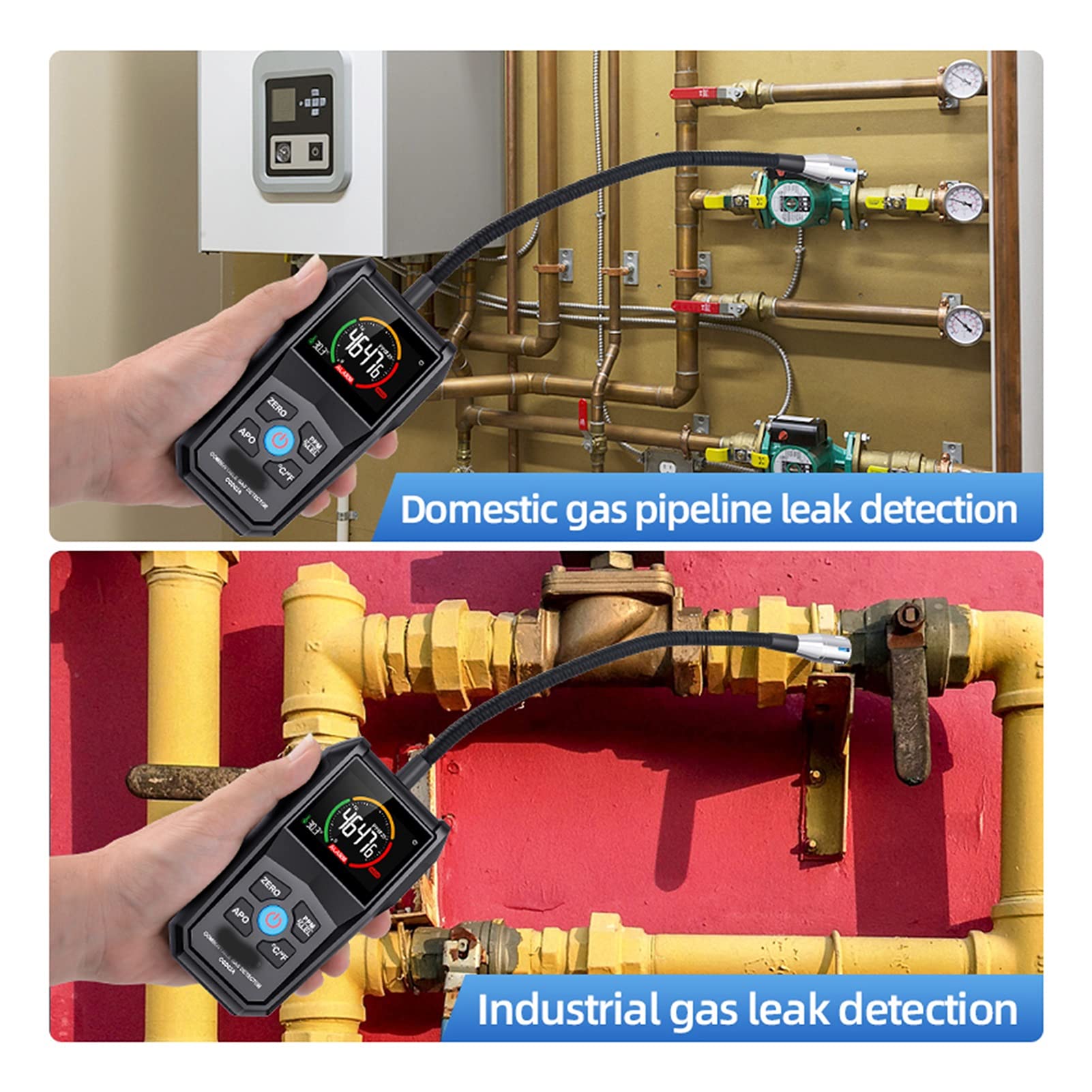 Monitor de Calidad del Aire Profesional Analizador de Gas Analizador de Gas Detector Detector de Fugas Ppm Meter Air Air Analizador Combustible Gas Inflamable Tester Natural 50000 Ppm 100% lel(CGD01)