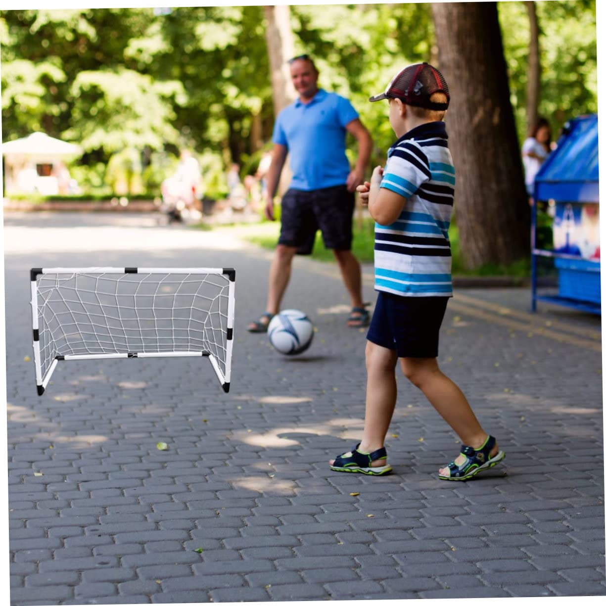 Porta Calcio per Rete in PP Resistente alle Intemperie Rete Calcio Leggera per Giardino Cortile Parco Gioco Sportivo Outdoor Facile da Trasportare
