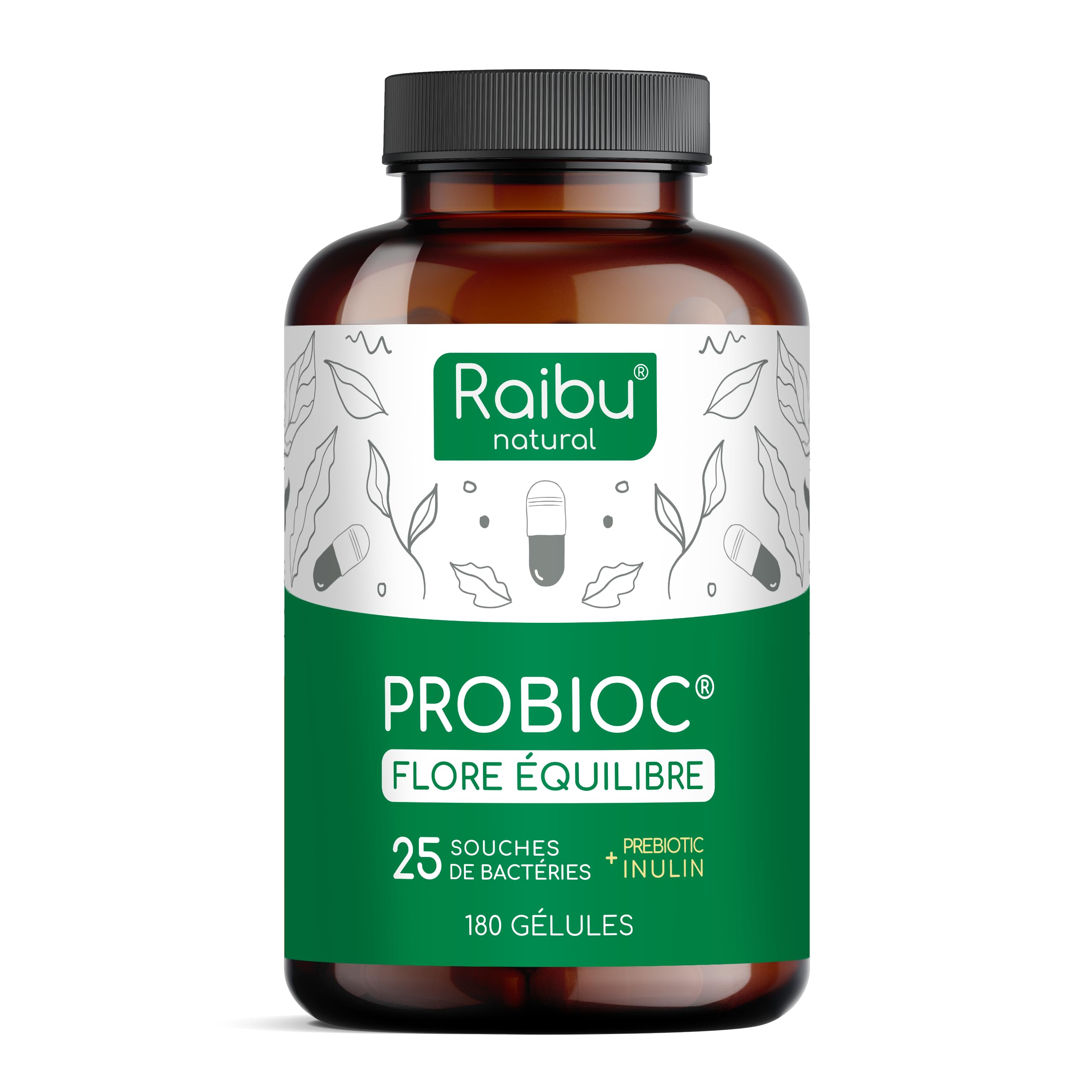 Probiotique Flore Intestinale, 180 Gélules Gastro-résistantes - 60 Milliards UFC/Jour: 25 Souches Exclusives dont Lactobacillus Gasseri + Bifidobacterium - l’Équilibre de la Flore Intestinale