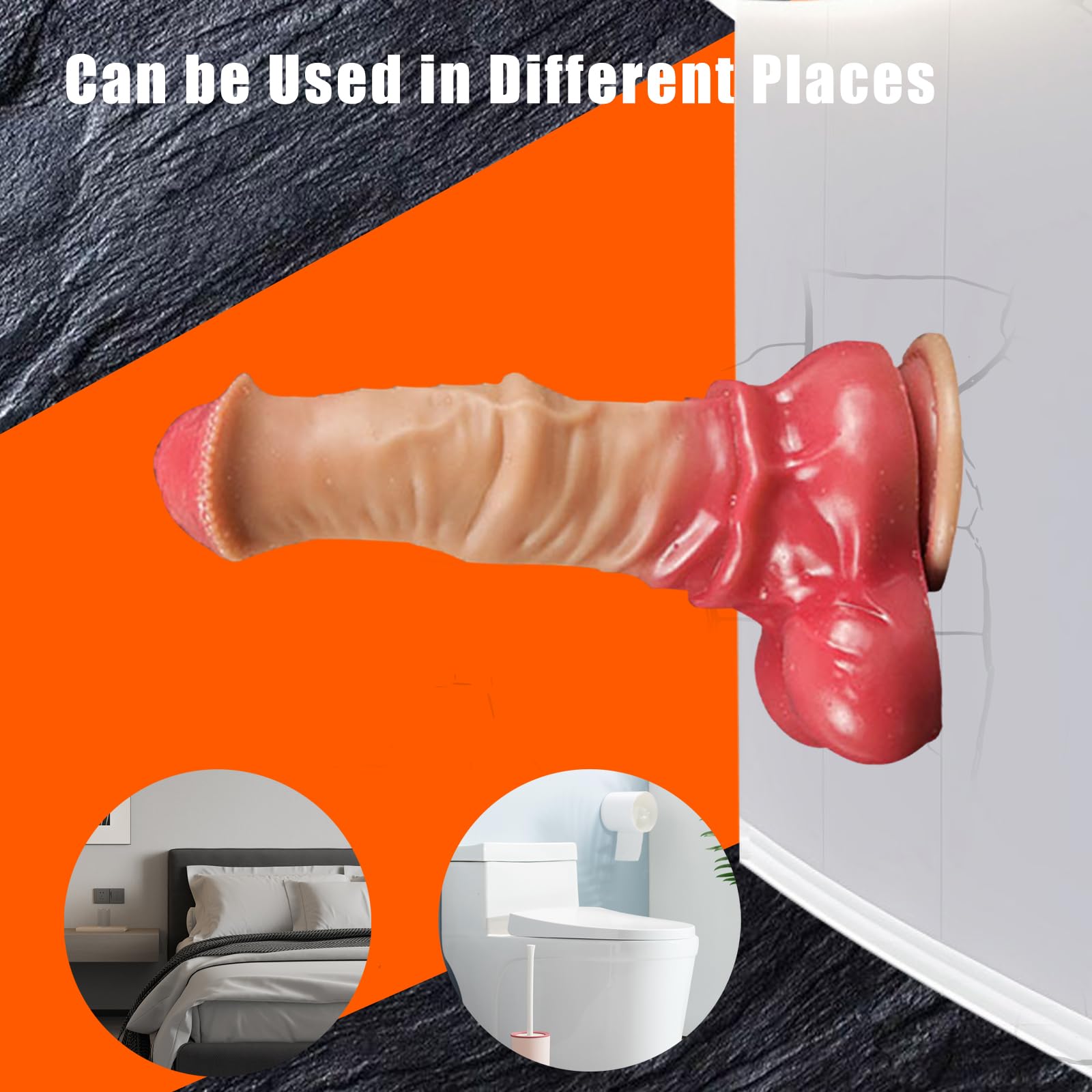 AMAZBEE Cavallo Dildo Realistico Enorme con Forte Ventosa Plug Anale Silicone Dildo Animale Mani Libere Divertimento Testa Liscia Pene per Donne Uomini Lupo Cane Giocattolo Sessuale (XL)