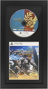PS5 Game Display Case with Tempered Glass - Wall Mount & Desktop Stand, Black Frame for Game Case & Disc Showcase - Ideal Gift for Gamers