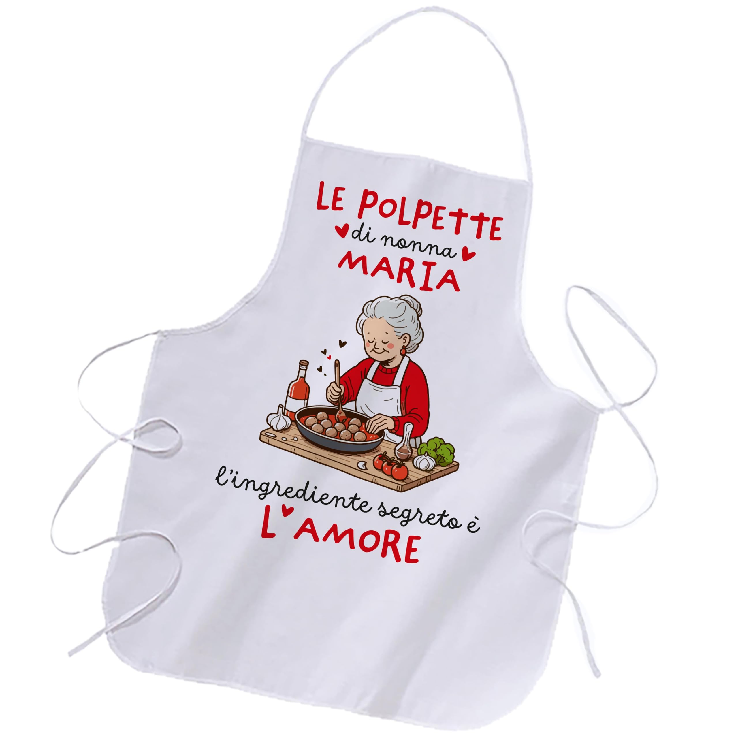 Whale Grembiule da cucina Nonna Personalizzato - Le polpette di Nonna - idea regalo festa dei nonni