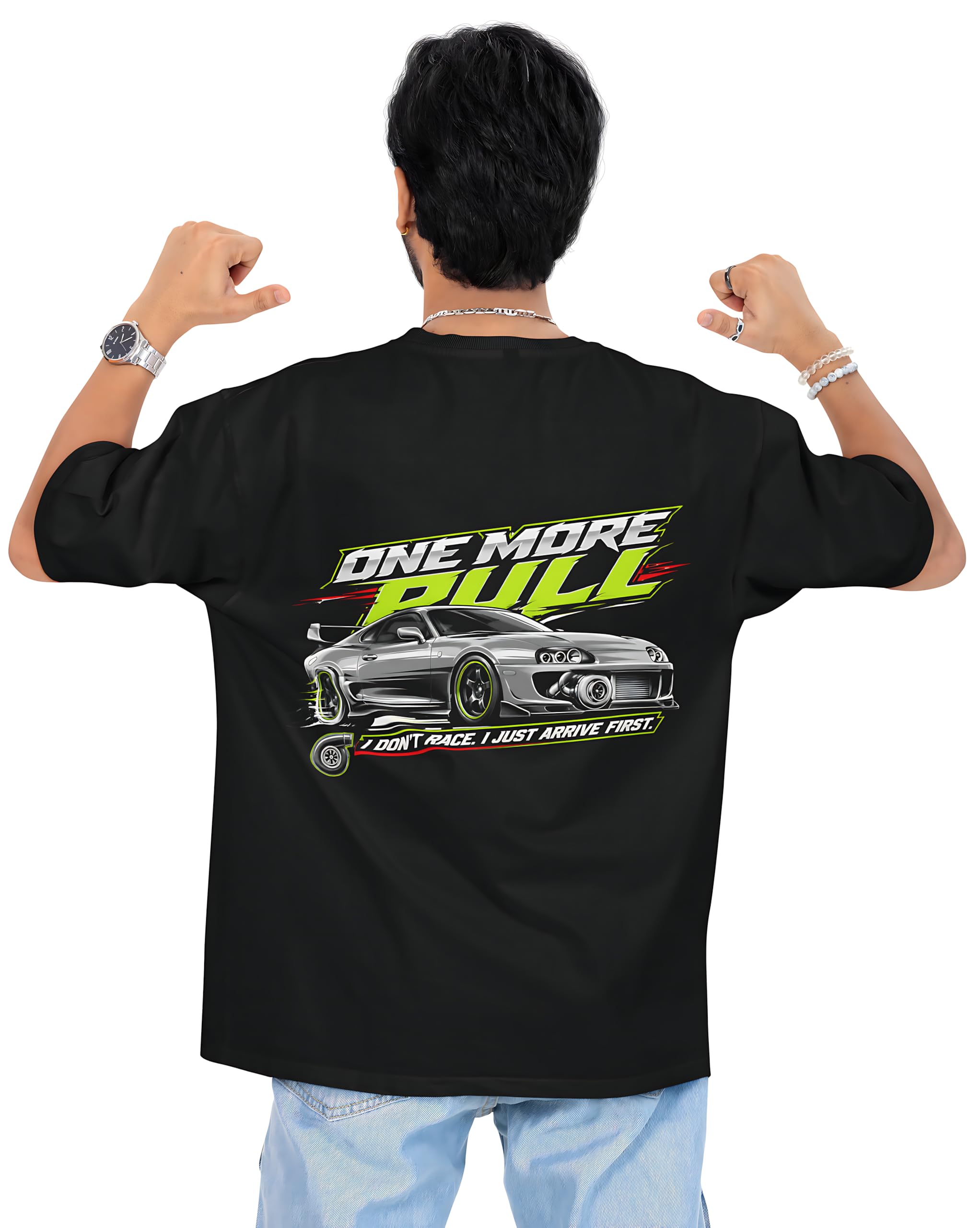 Buy Goofra One More Pull Oversized Drop Shoulder T Shirt for Men