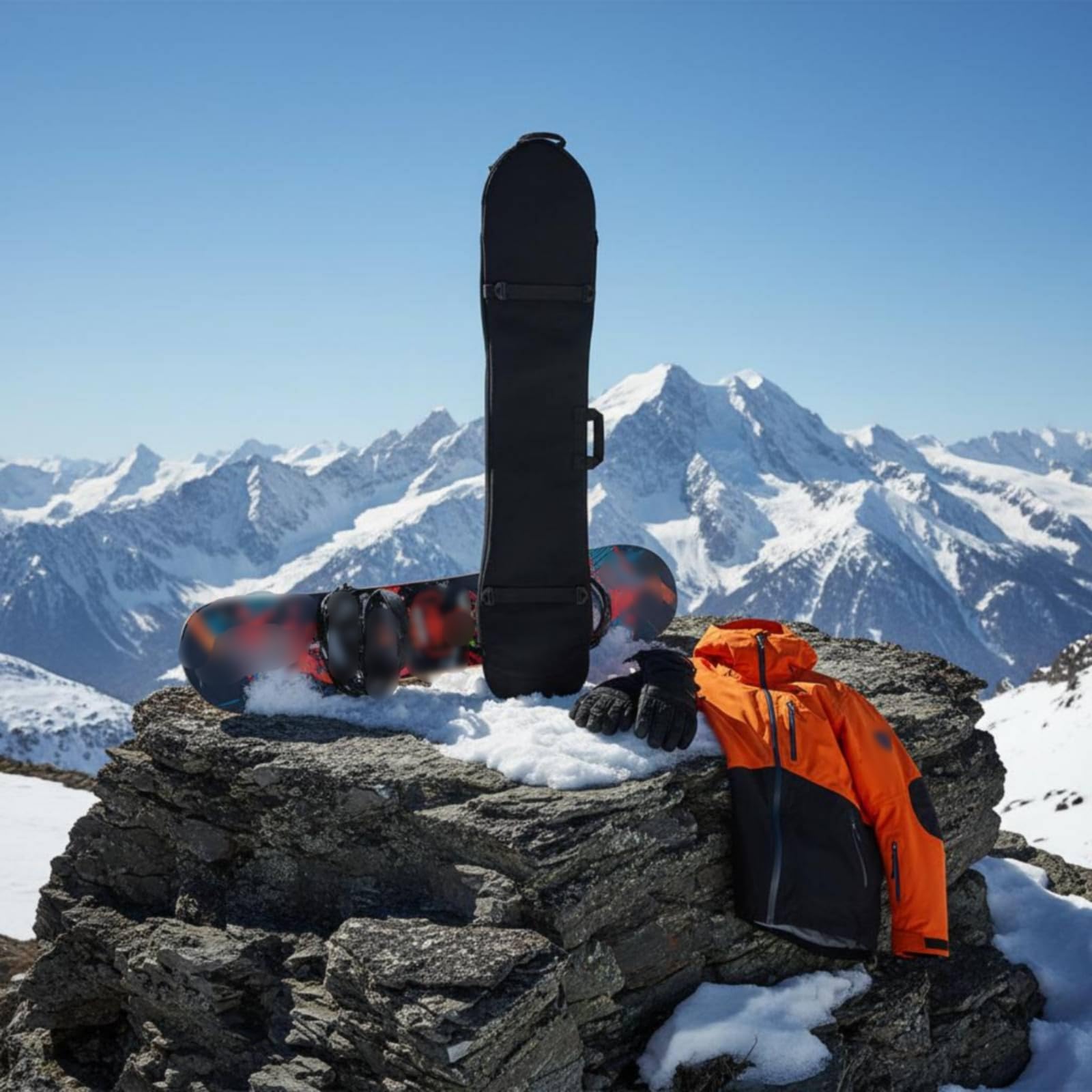 Borsa Snowboard Imbottita a Spalla Borsa Snowboard Nera Manici Rinforzati Accessorio Sportivo