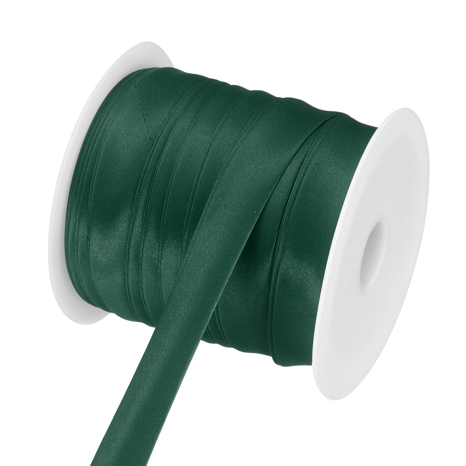 sourcing map Double Fold Bias Tape for Sewing, 3/4 Inch(2cm) x 25 Yards Satin Bias Binding Tape Continuous Bulk for Quilting Binding Seaming Hemming Fabric Piping DIY Craft, Dark Green — image 1