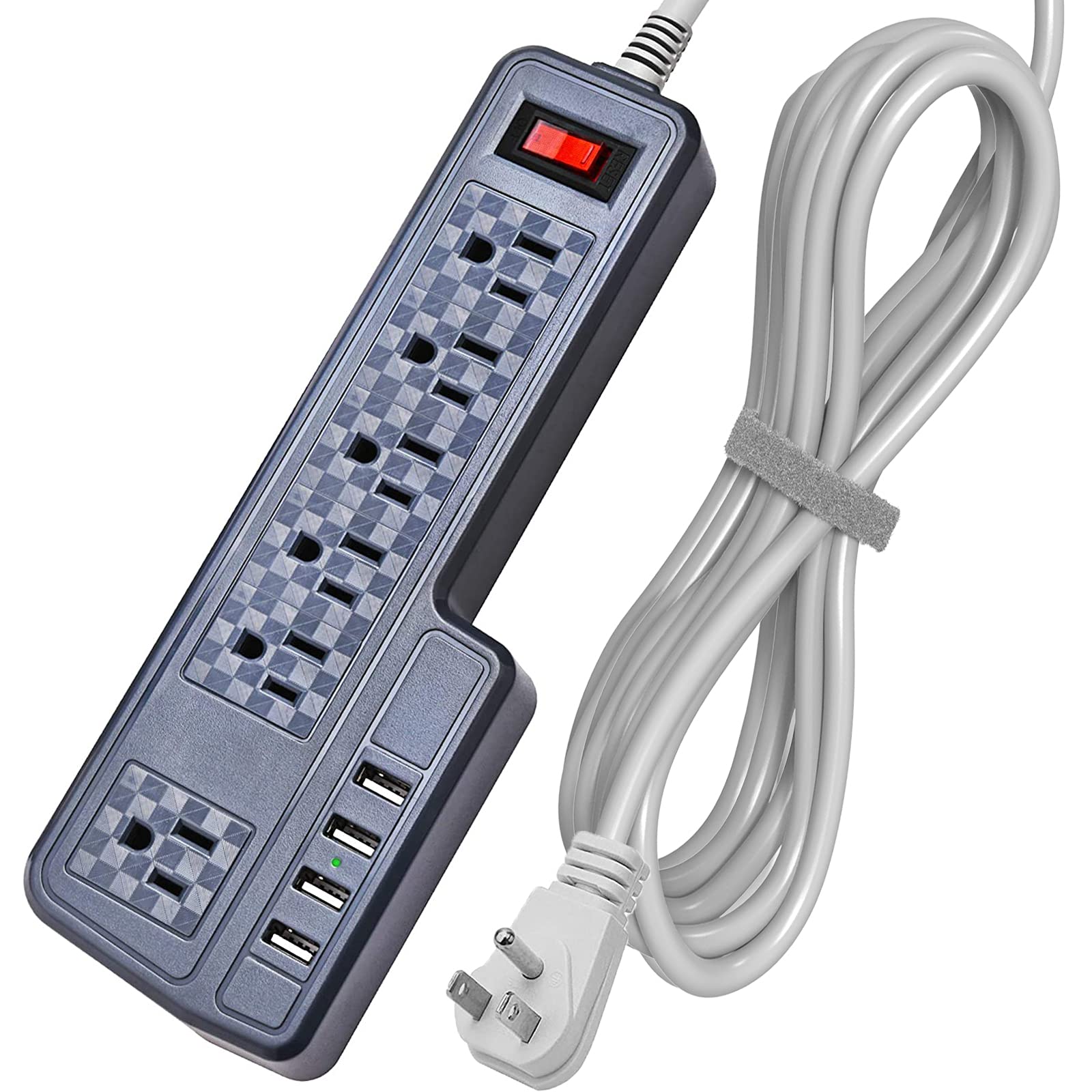 Buy JACKYLED 3.4A 4 USB Ports Electric able Power Strip 9FT Long