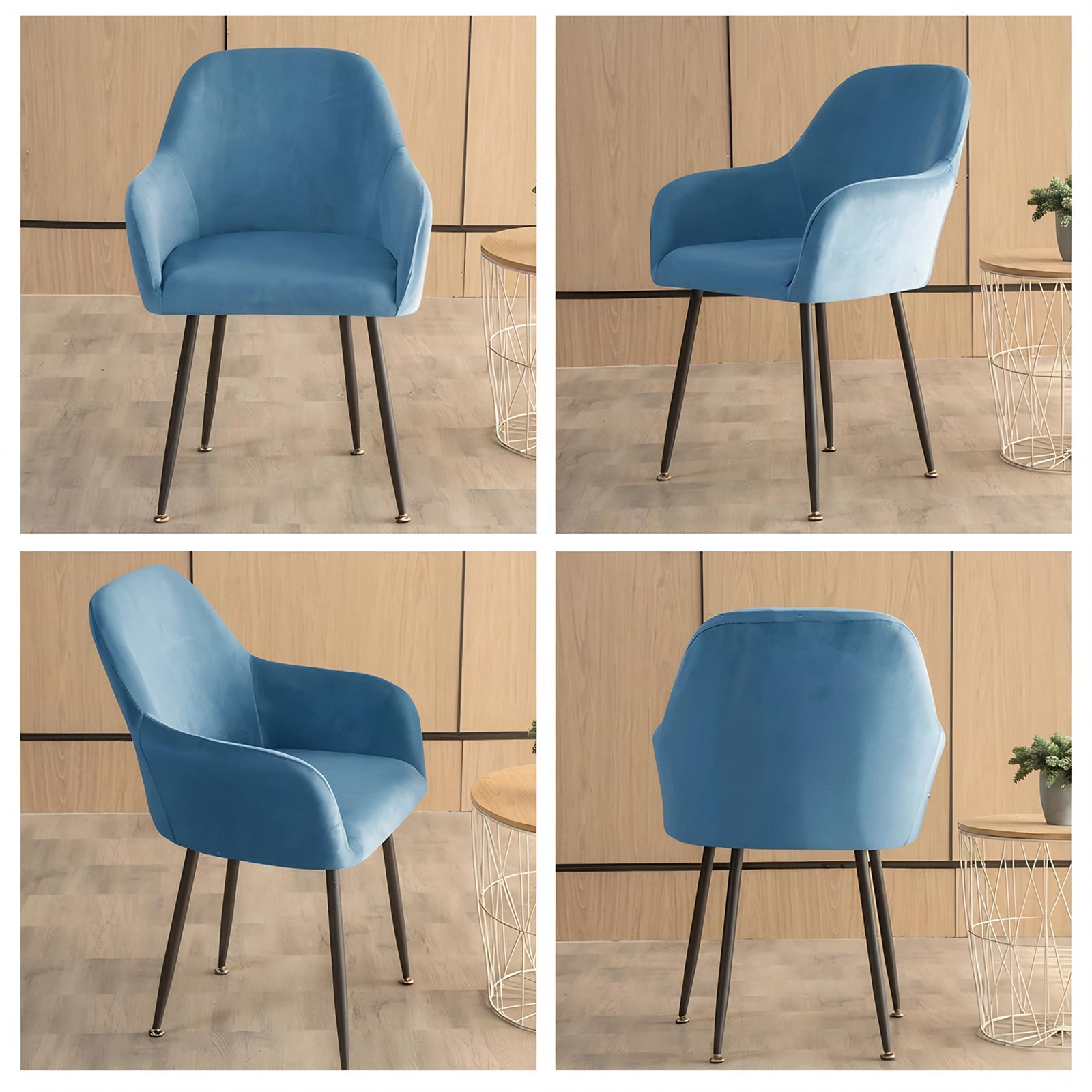 Cubierta de Terciopelo para Silla con Reposabrazos, Funda Elástica Lavable para Sillas de Respaldo Curvo, para Comedor, Sala, Cocina y Dormitorio (Estilo 18,4 Pieza)