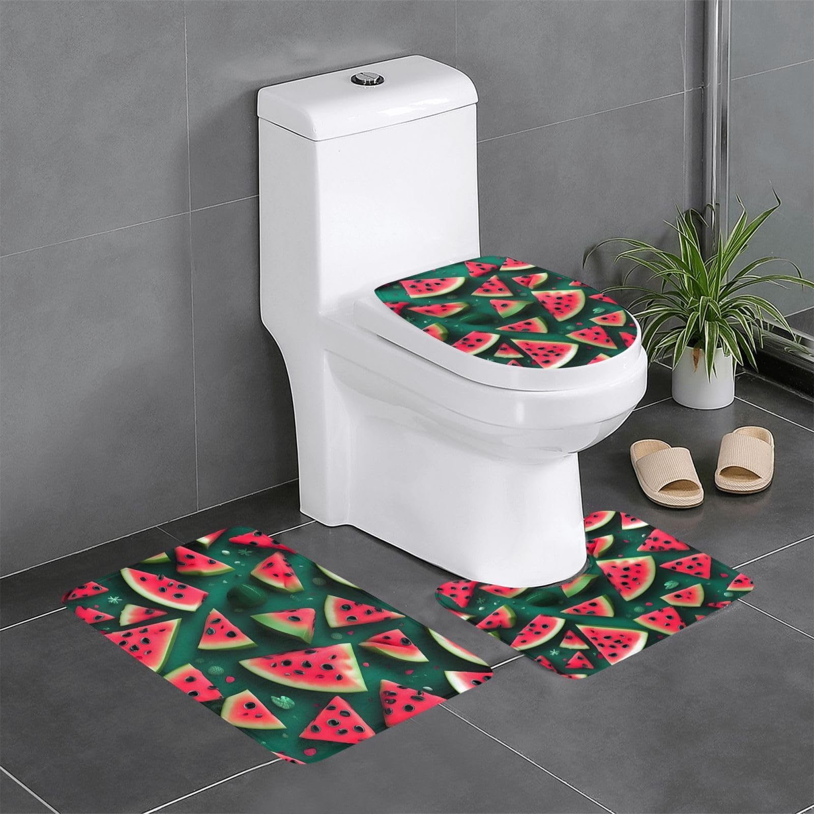 Tapis de salle de bain antidérapants absorbants et doux pour contour de toilettes et wc
