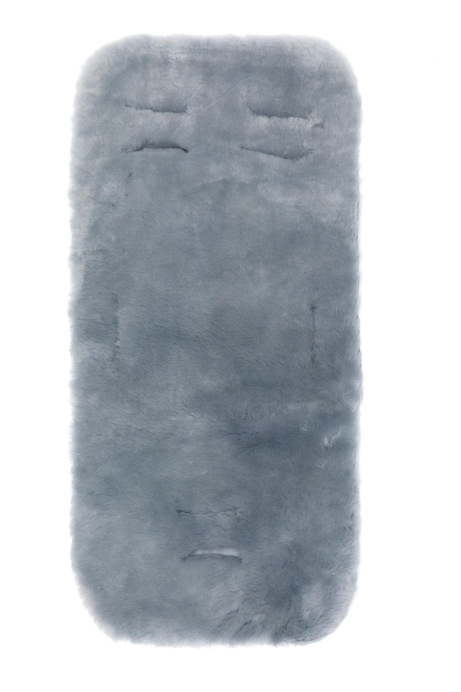 Fillikid Inserto in pelliccia di agnello per ovetti e passeggini, 33,5 x 73 cm, grigio