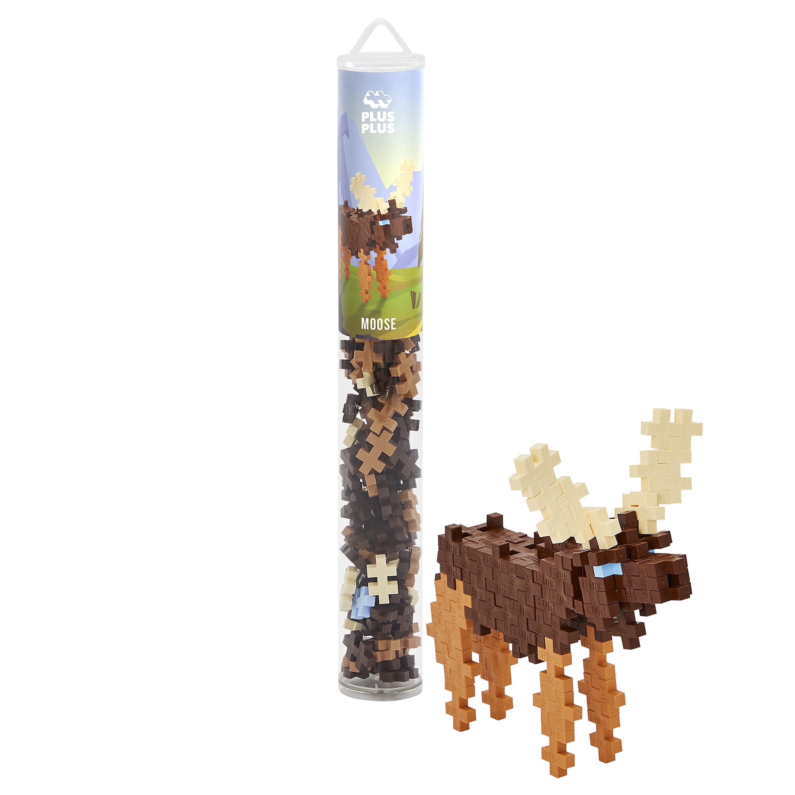 Plus-Plus 9604288 Ingenious Construction Toy, Elk, Creative Building Blocks Tube, 100 Pieces