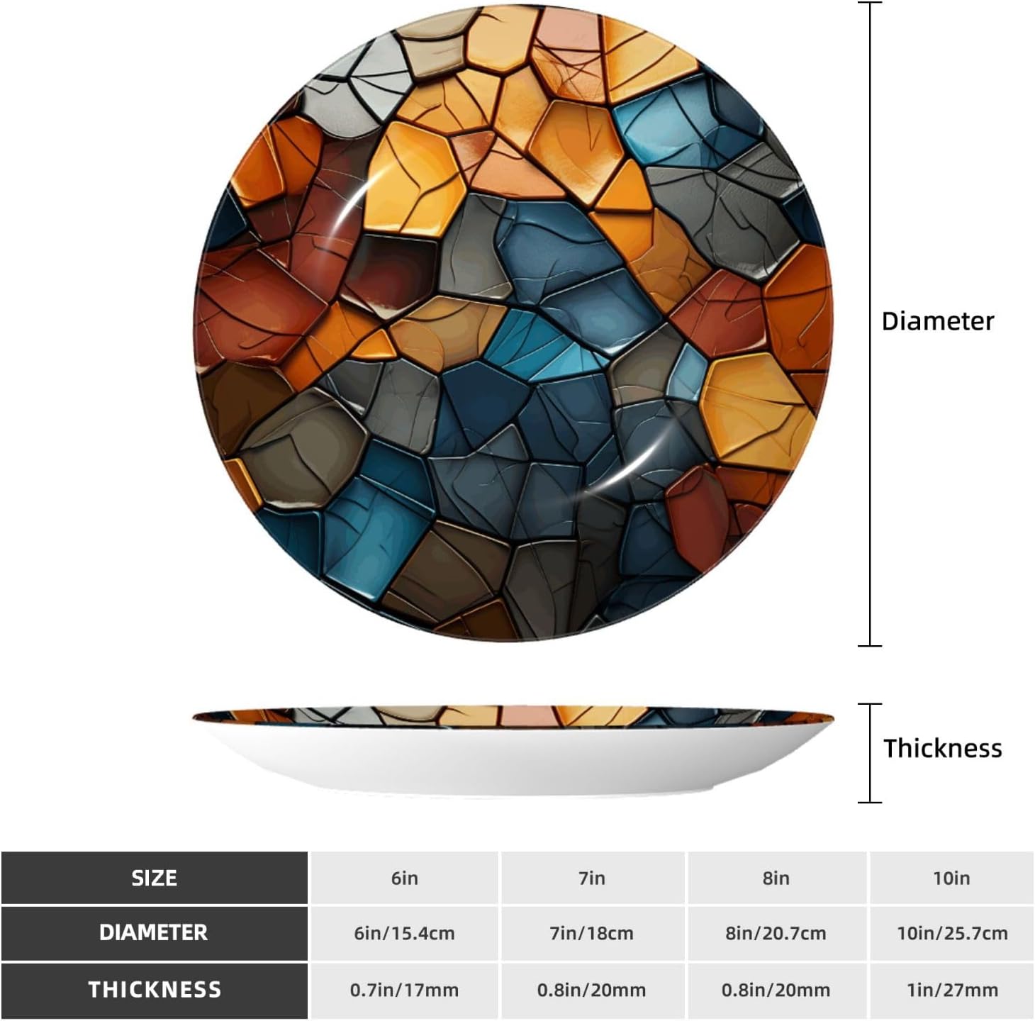 Decorative Plate Art Crafts Bone China Decorative Plate with Display Rack Souvenir Wall Decor Ceramic Ornaments Dinner Plates Ceramic Decoratives Plates for Home Office 10in