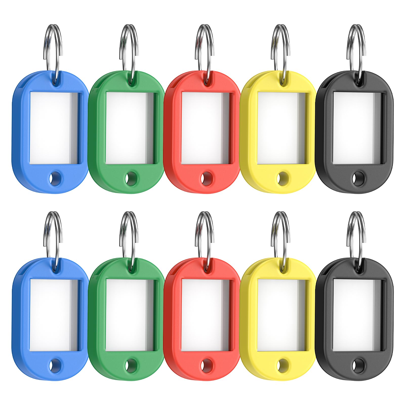 Uniclife 10 Pcs Key Labels, 5 Color Key Tags with Labels and Rings