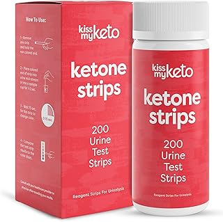 Kiss My Keto Strips — Ketone Test Strips for Low Carb Diet | Extra Long, Medical Grade Keto Urine Strips | Keto Sticks for Urinalysis — Accurately Measure & Monitor Ketone Levels (200 Strips)