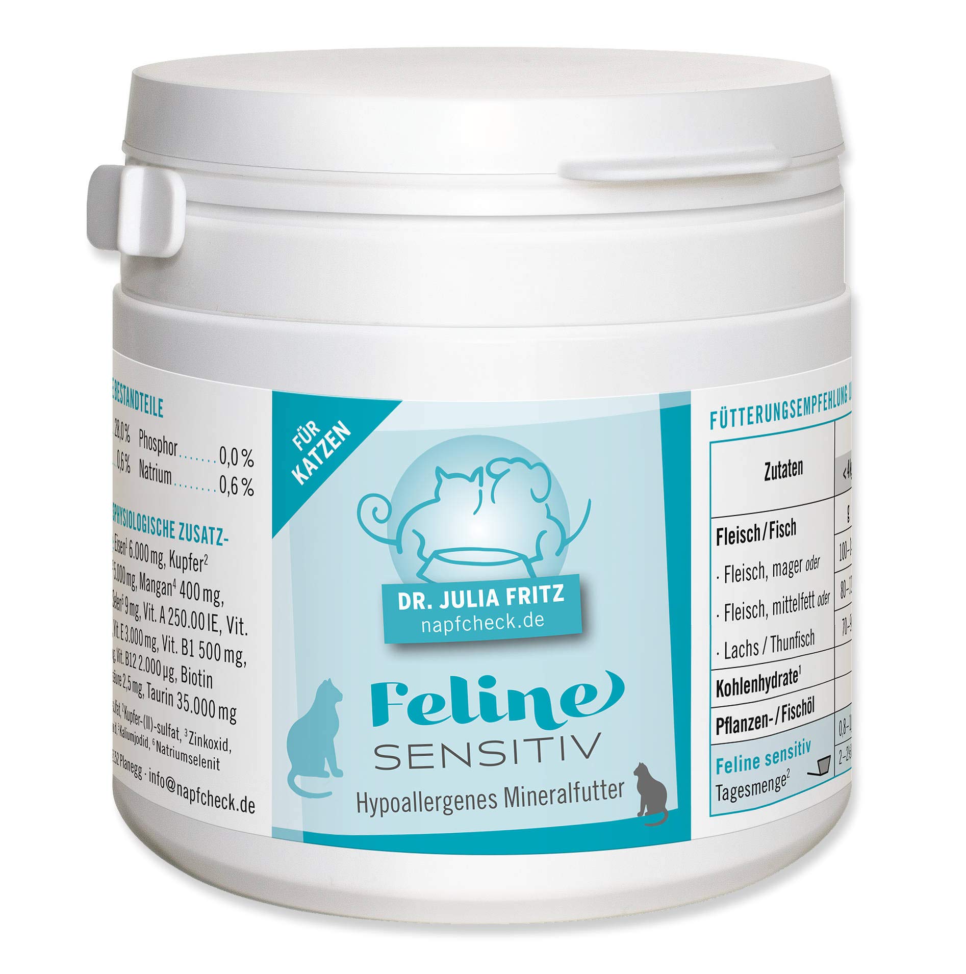 napfcheck Feline Sensitiv - Hypoallergene Ergänzung für Katzen - 120 g