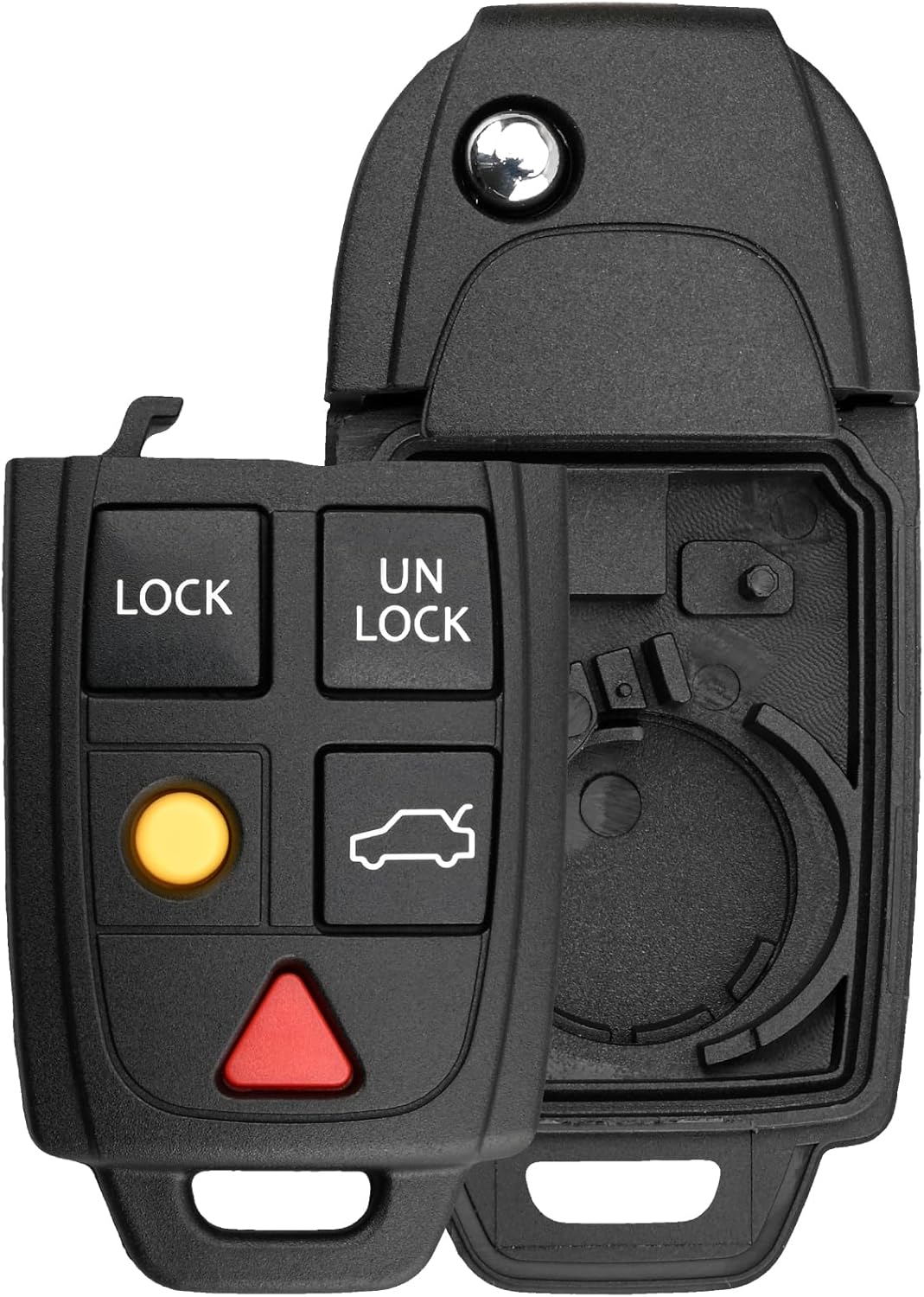 LQNP2T-APU Key Fob Shell Case Compatible with C30 2007-2011 C70 2005-2011 S60 S80 2003-2012 S40 V50 V70 2005-2010 XC70 2004-2012 XC90 2004-2014 2PCS