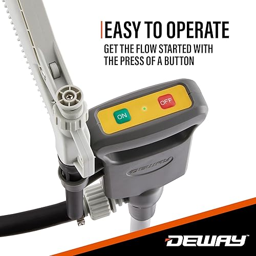 Miniatura 4 de Deway Bomba automática de transferencia de combustible con boquilla para control y parada rápidos de flujo, manguera de goma resistente de 51