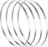 Vista 9 de NEBURORA Abrazadera de manguera de 3 pulgadas ajustable de acero inoxidable 304, paquete de 4 abrazaderas de engranaje helicoidal de 2.4 a 3.2