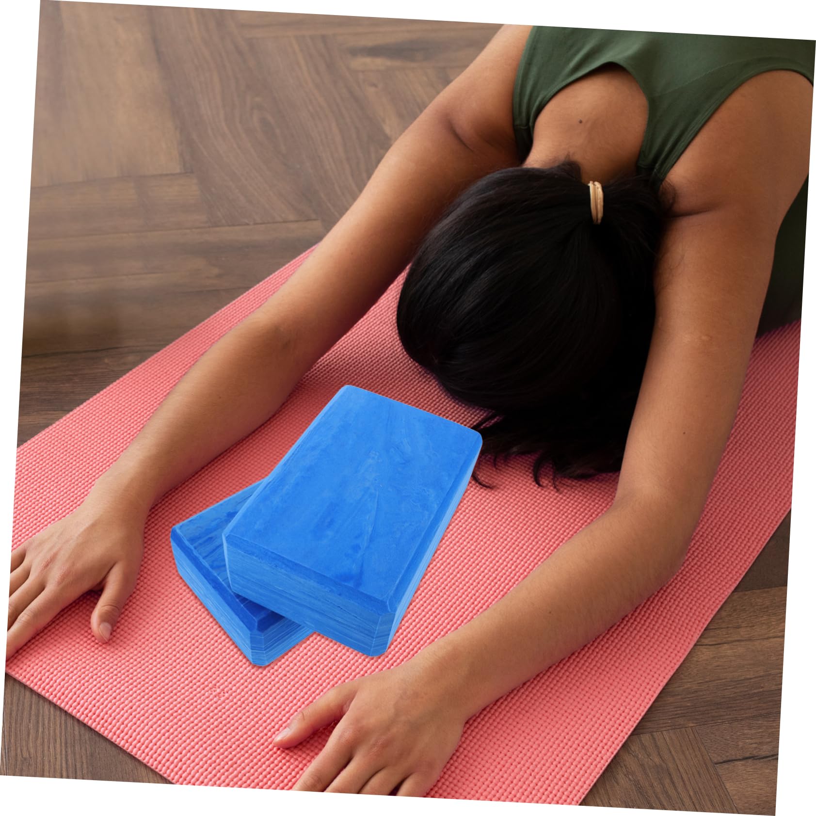 BESPORTBLE Yoga Block Set High Density Foam 3 Pieces Gradual Blue Yoga Training Bricks for Dancers