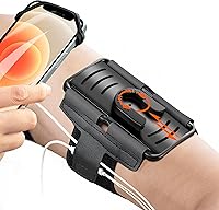 Newppon 360° Rotatable Running Armband: Detachable Phone Holder for iPhone 16/15 Samsung S24 - Workout Arm/Wrist Band Fits 7.9" Phones
