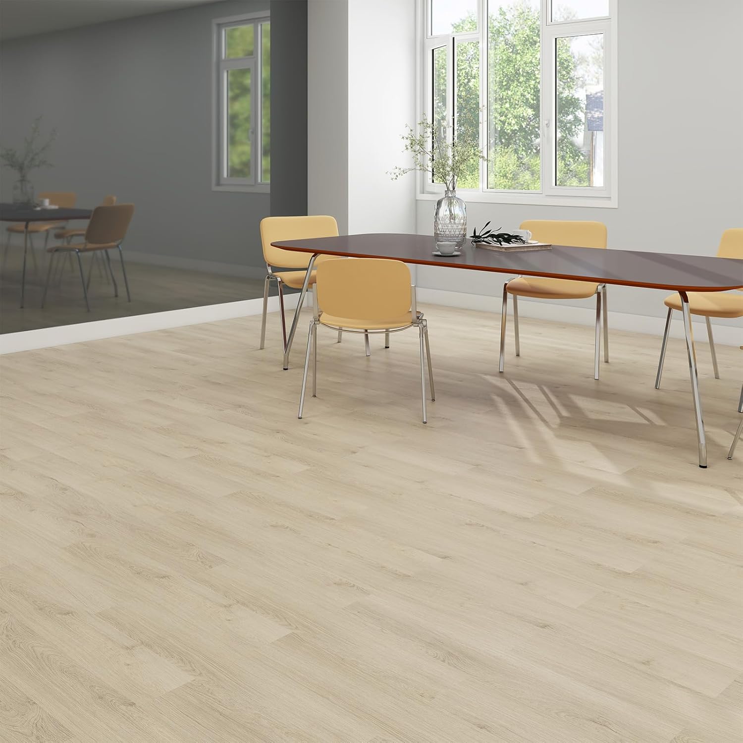 Mysflosy Peel & Stick Floor Tile, 36-Pack 54 Sq.Ft Waterproof Luxury Vinyl Flooring Self-Adhesive, Wood-Look Vinyl Planks for DIY Installation