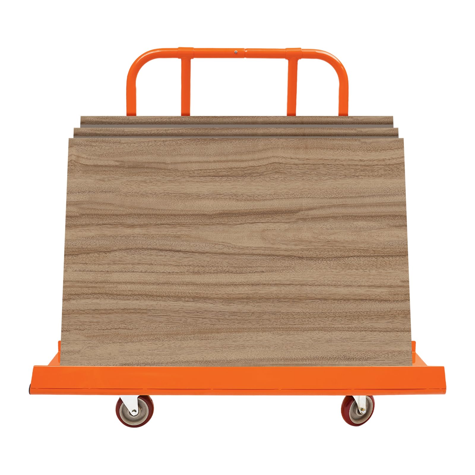 Plattenkarren bis 800Kg mit 4 Rädern (Orange) | Plattenwagen Schwerlast aus Metall mit Praktische Seitenblenden, für Holzbrettern Türen Fenstern Matratzen
