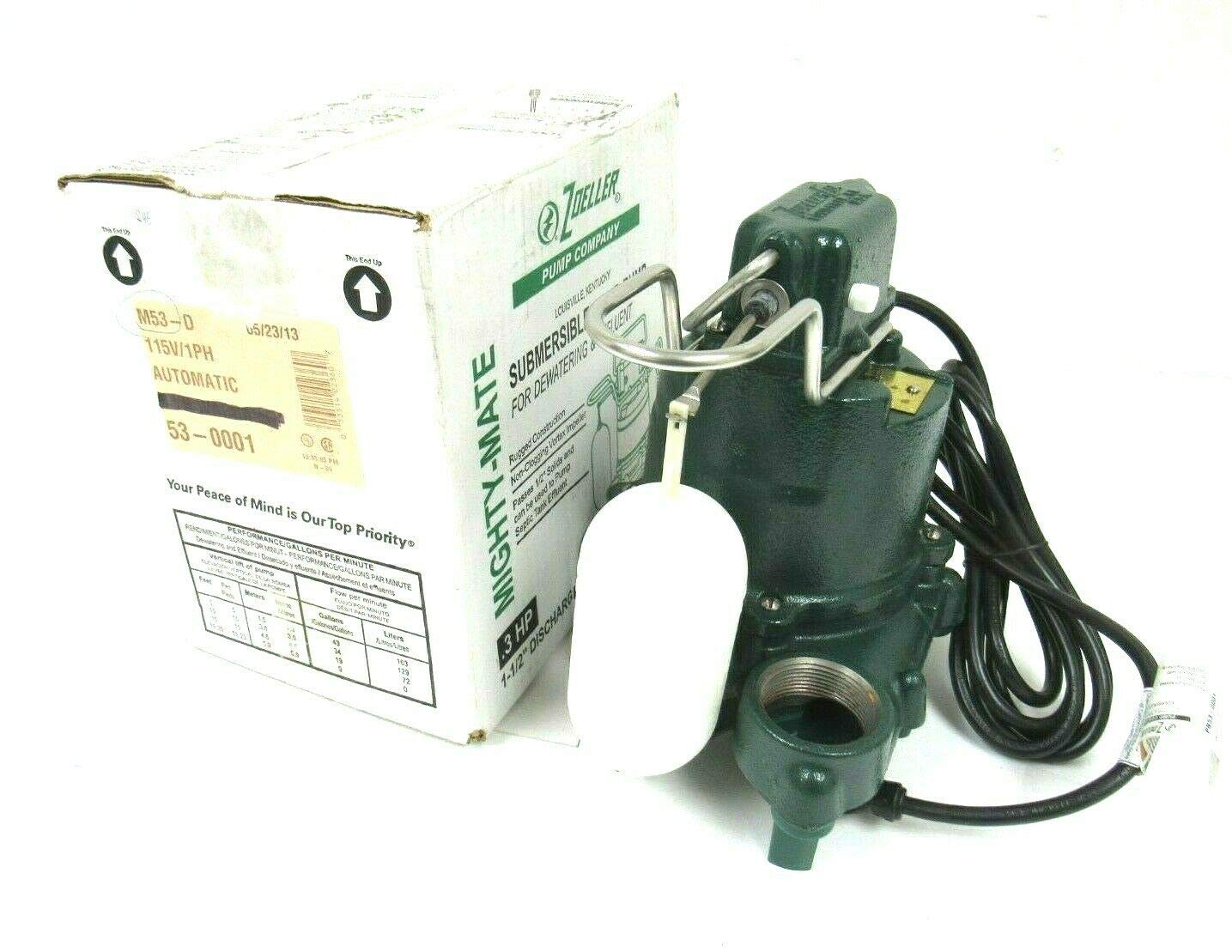 Zoeller Submersible Pump 3/10 Hp 115 V 1-1/2 