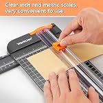 WORKLION Paper Cutter - A4 Paper Craft Cutter with Security Blade for Cut Gift Card, Coupon, Label, Cardstock, Photo, 12 inch Black Office Paper Trimmer