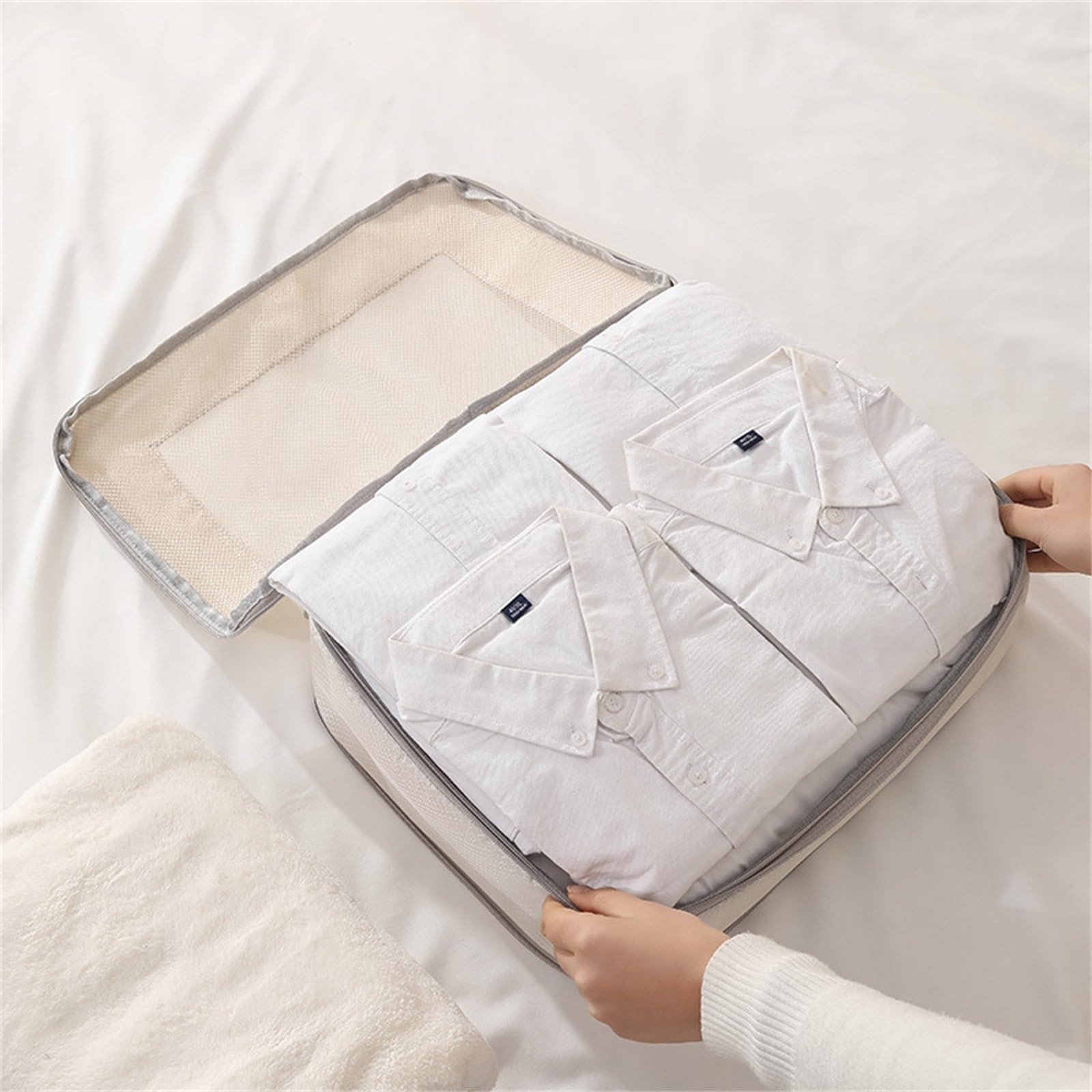Organizzatori da Viaggio a Compressione Cubi di imballaggio a compressione for organizzatori di imballaggio for bagagli espandibili Cubi di imballaggio a compressione 4 set for valigie a mano Borse es