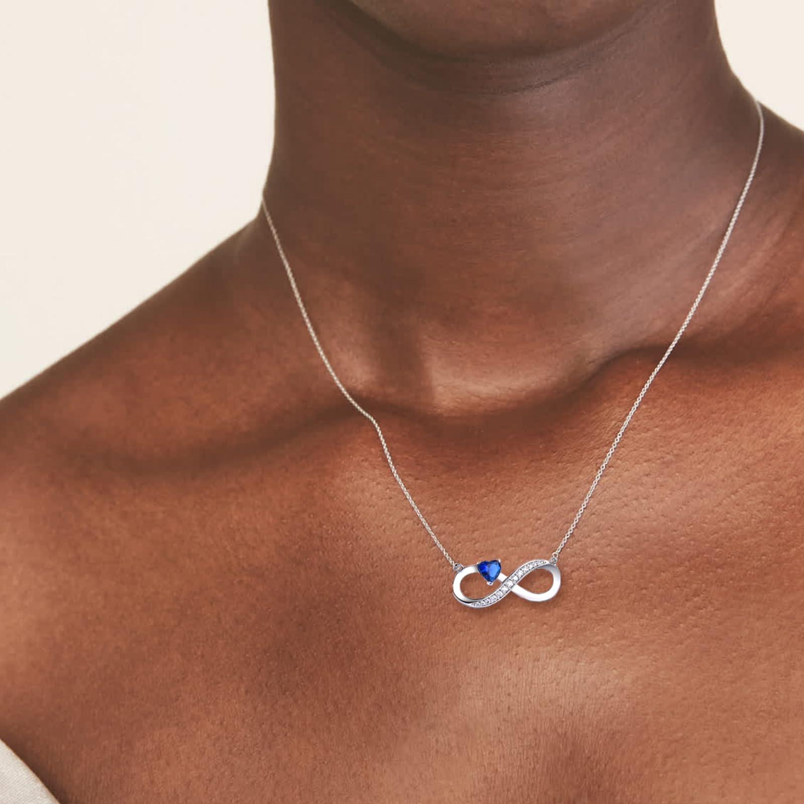 CERSLIMO Regali per mamma/sorella/fidanzata/figlia/moglie, collana in argento 925, con simbolo dell'infinito, ciondolo a forma di cuore, con zirconi, per compleanno, amicizia, anniversario di