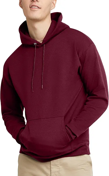 Hanes mens Pullover Ecosmart Hooded Sweatshirt Hoody, Maroon, 3X-Large US