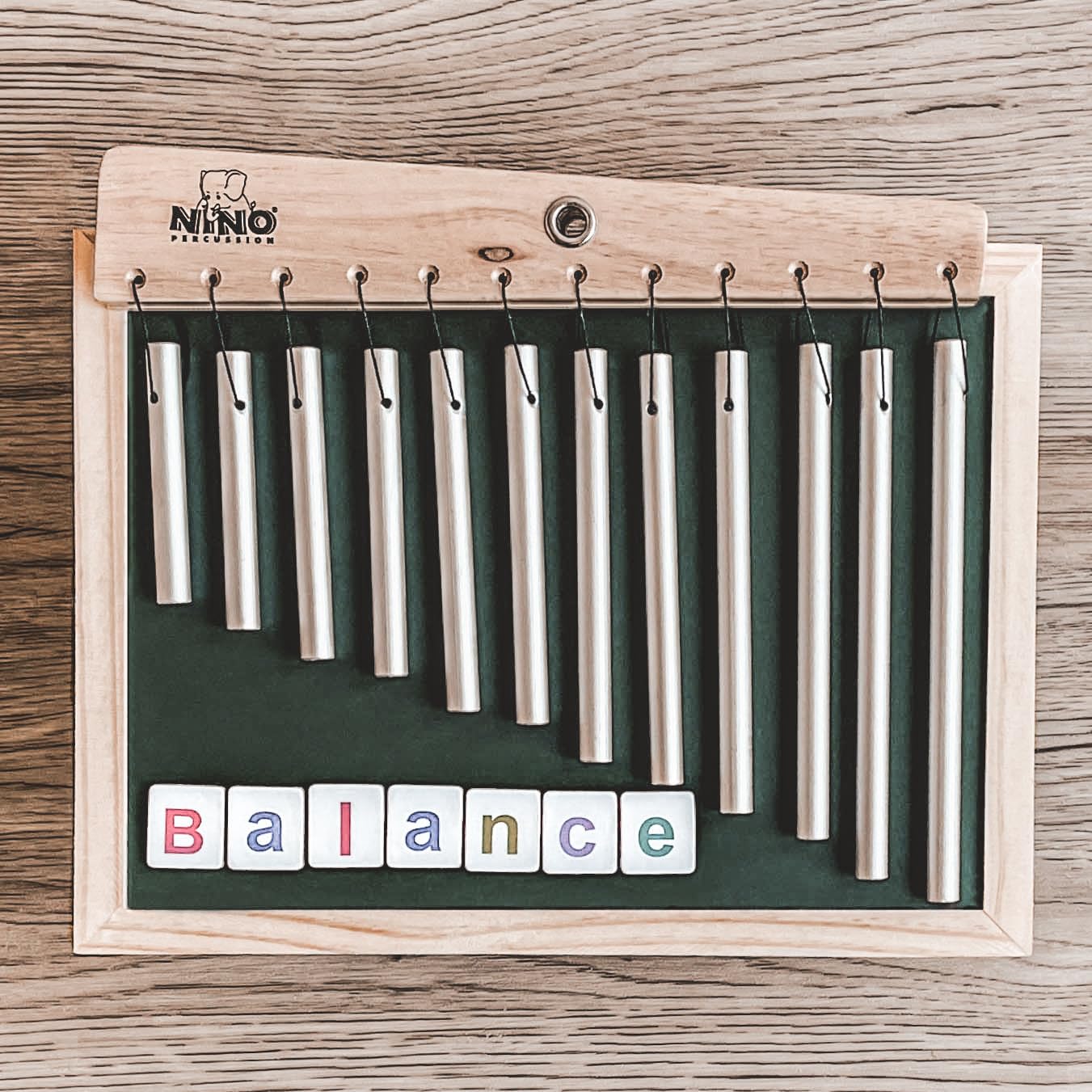 Nino Percussion Chimes Instrument – 12 Barre Sonore – Idea Regalo per Bambini dai 4 Anni – Legno ed Alluminio, Natural (NINO600)