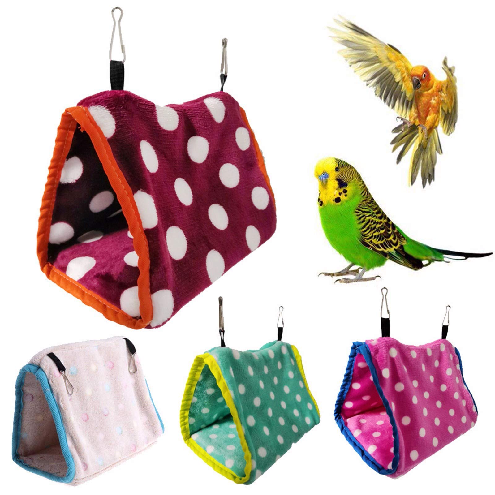 Casa Nido de Pájaro Jaulas de Pájaros Nidos Mascotas Loro Hamaca Cama Colgante de Pájaro Casa de Peluche Cálida de Invierno Nido Jaula Tienda AS,Casa para pájaros(B,L)