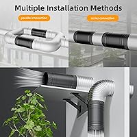 Vista 7 de ONVEAN Ventilador de conducto en línea de 4 pulgadas con controlador de velocidad, ventiladores en línea mejorados, ventilador de conducto de escape