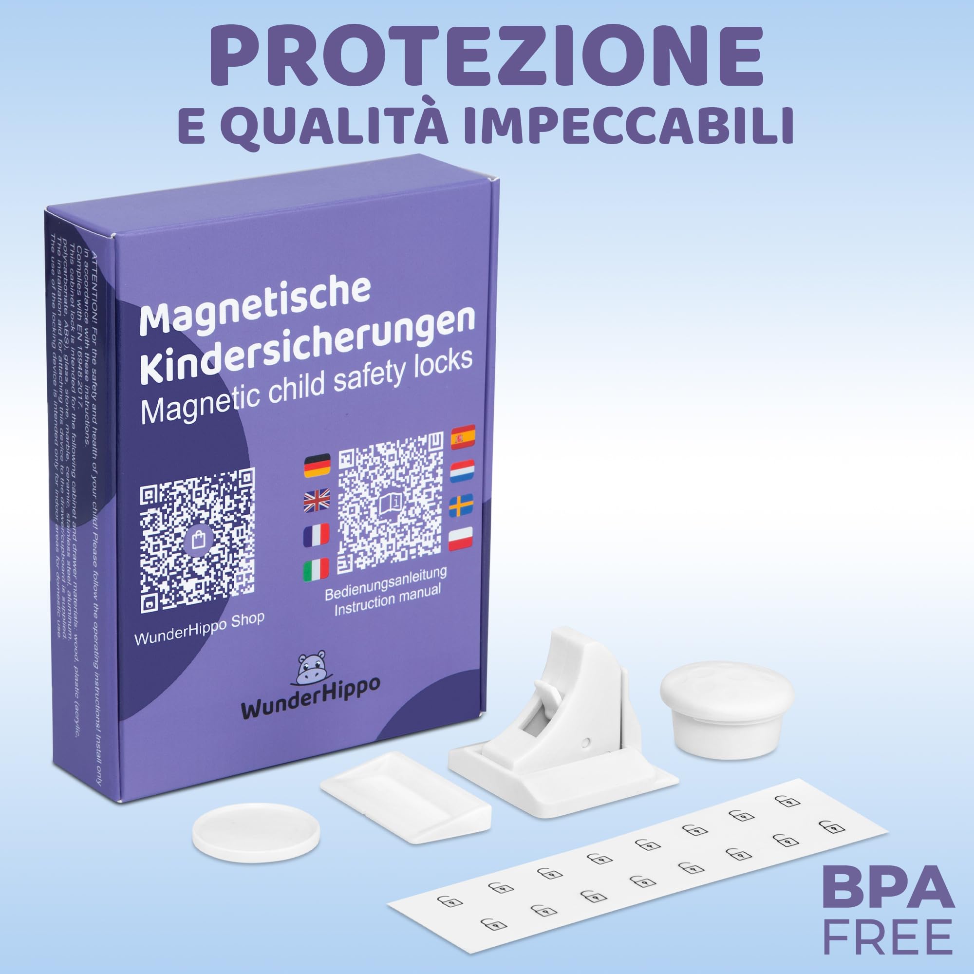 Chiusura Magnetica per Cassetti & Ante 12 Serrature 3 Chiavi Blocco Sicurezza Magnetico per Bambini