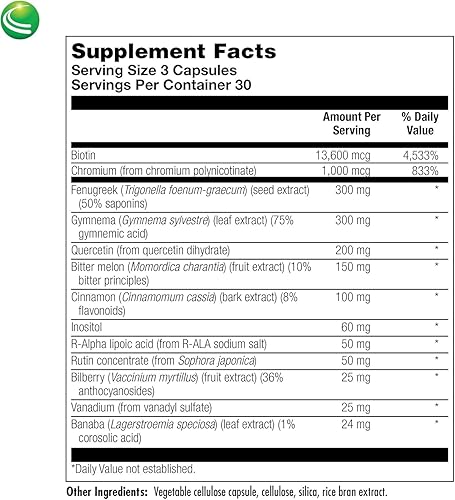 Miniatura 2 de Nutra BioGenesis - Diabetona Plus - Gimnema, Melón Amargo, Biotina y Cromo - 90 Cápsulas