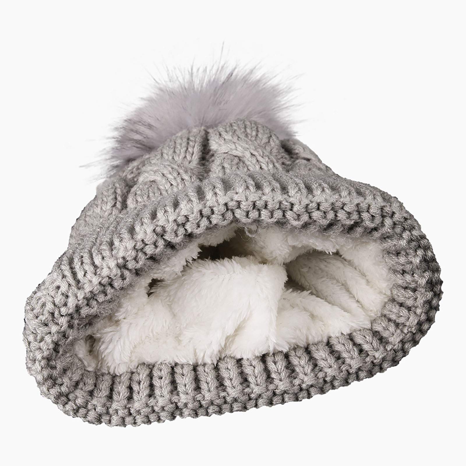 Czapka Zimowa Ciepła Moda Gruba Czapka Zimowa Dzianinowa Cała Gra Ciepła Czapka Czapki Dziecięce/Gray/One Size
