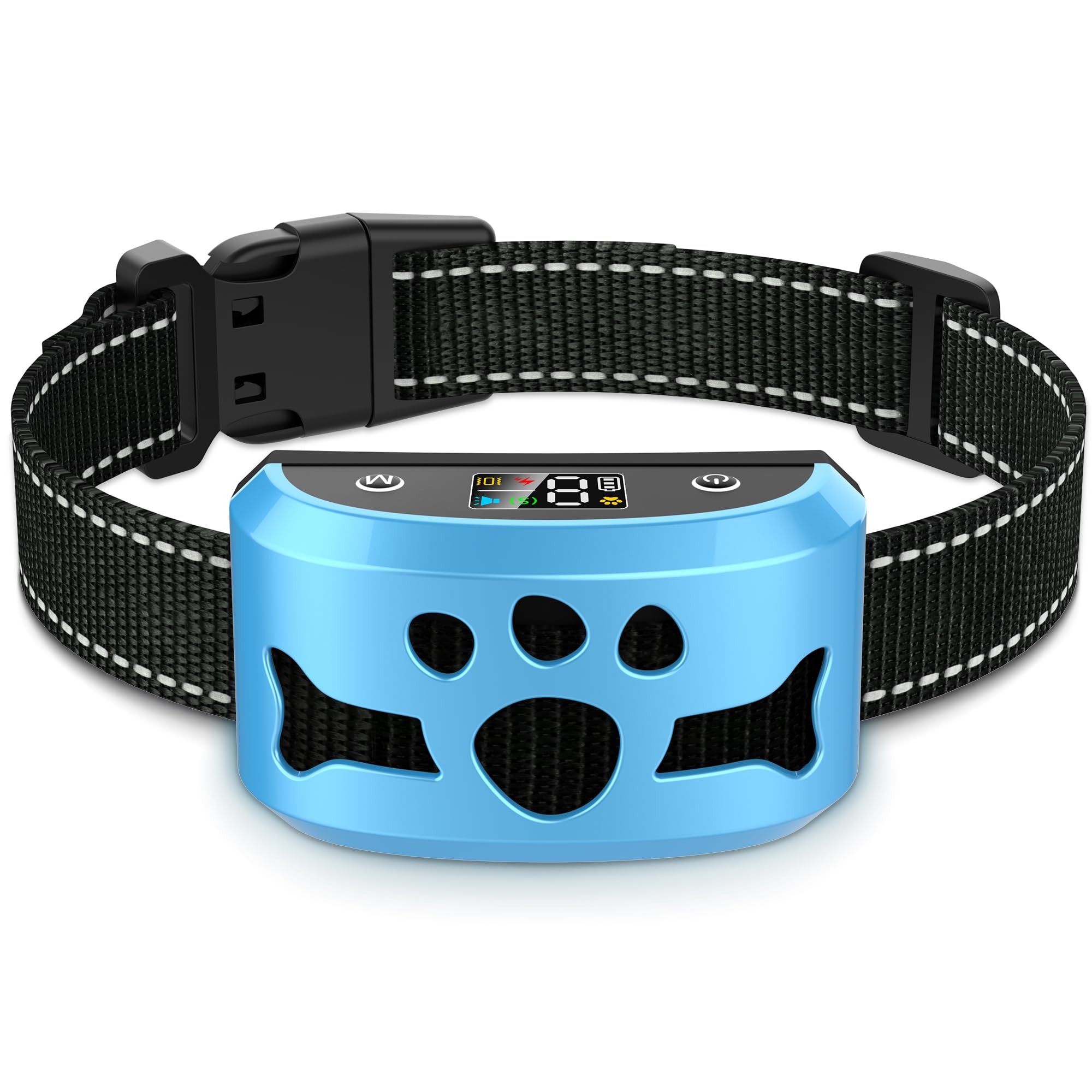 Photo 1 of Anti-Bark Collar for Medium Large Dogs, Anti Barking Dog Collars Device with 8 Sensitivities, 4 Adjustable Modes Beep & Vibration, IP67 Waterproof Training Collar for Dogs 15-120lbs Outdoor Home, Blue