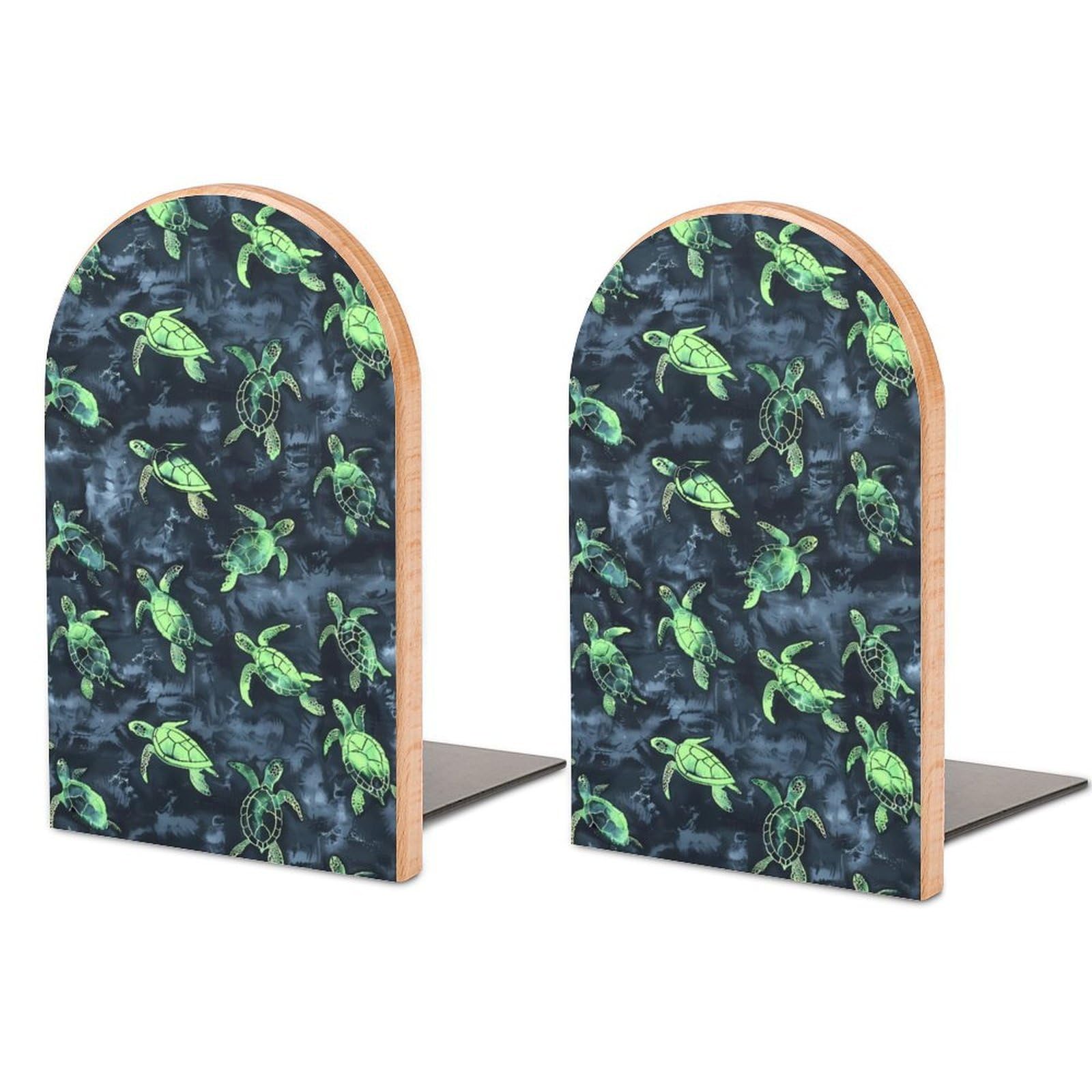 Nclqvjxzkhw Style Turtles Tie Dye Pattern Book Ends For Shelves Bookends Bookshelf Holder Stand Books Stopper Home Office Decor
