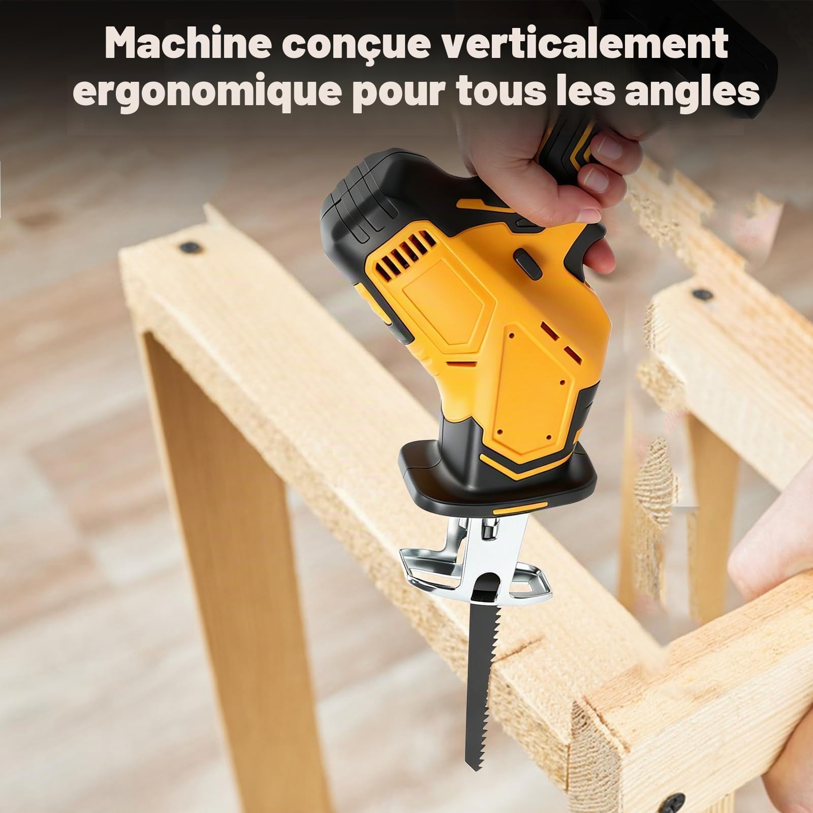 Scie sabre sans fil compatible avec batteries DEWALT 18 V/20 V, 2700 tr/min, moteur sans balais, vitesse de rotation variable, 4 lames de scie pour bois (jusqu'à 180 mm) et métal (jusqu'à 20 mm