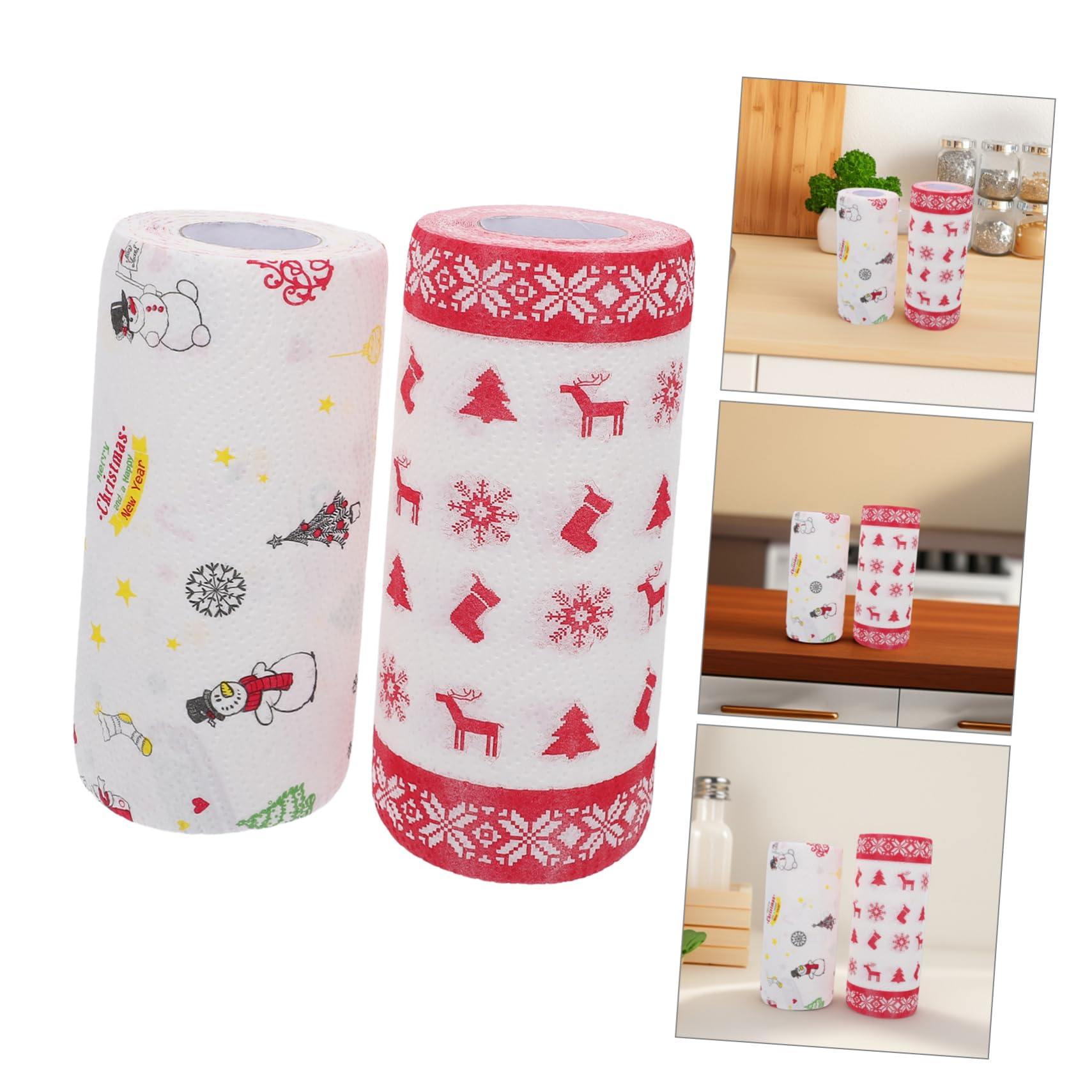 Cabilock 4 Set Carta Assorbente Da Cucina Carta Da Forno Natalizia Pergamena Natalizia Involucri Di Sandwich Cuscino Alimentare Per La Casa Per Merendine Grasso 2 * 4