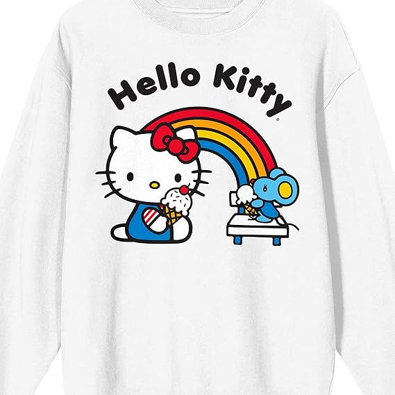 Hello Kitty Lot de 3 chemises à manches longues pour filles, petites et grandes, rose/bleu/blanc