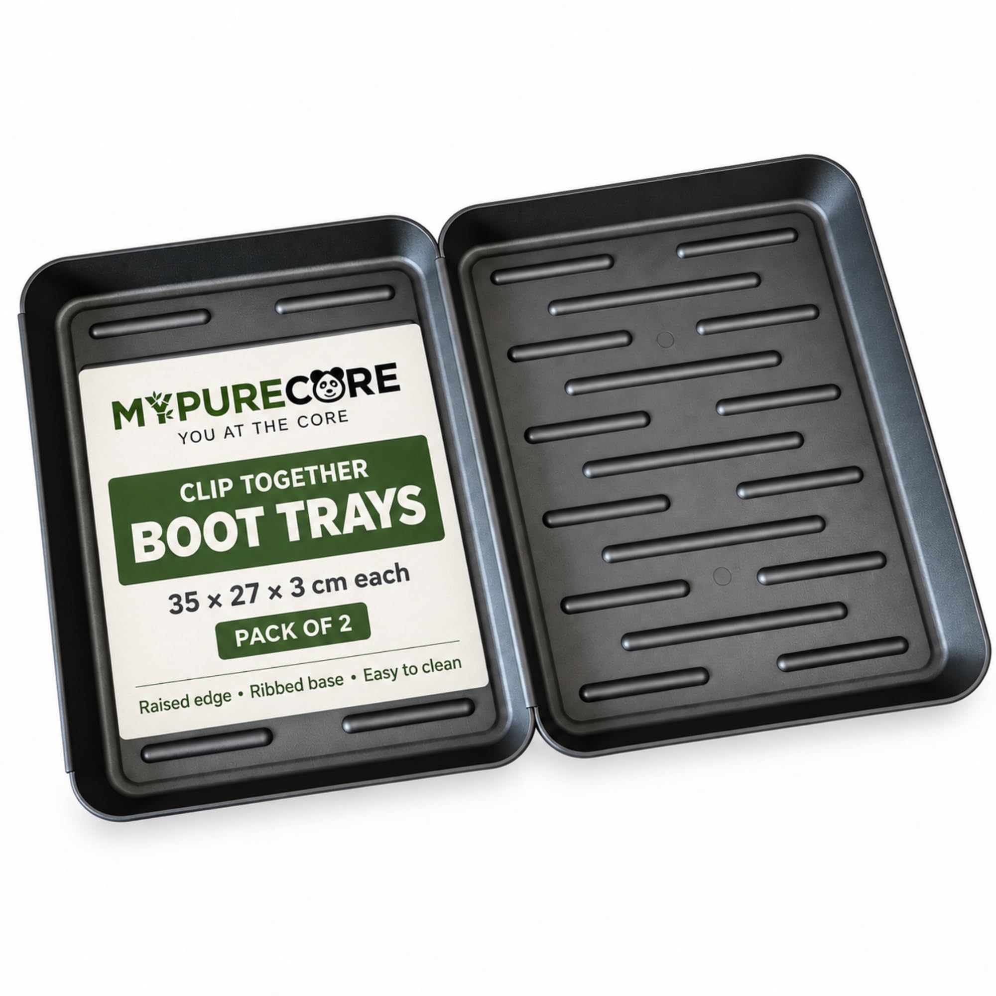 MYPURECORE Boot Tray 35 x 27 cm Clip Together Shoe Drip Tray (Pack of 2)