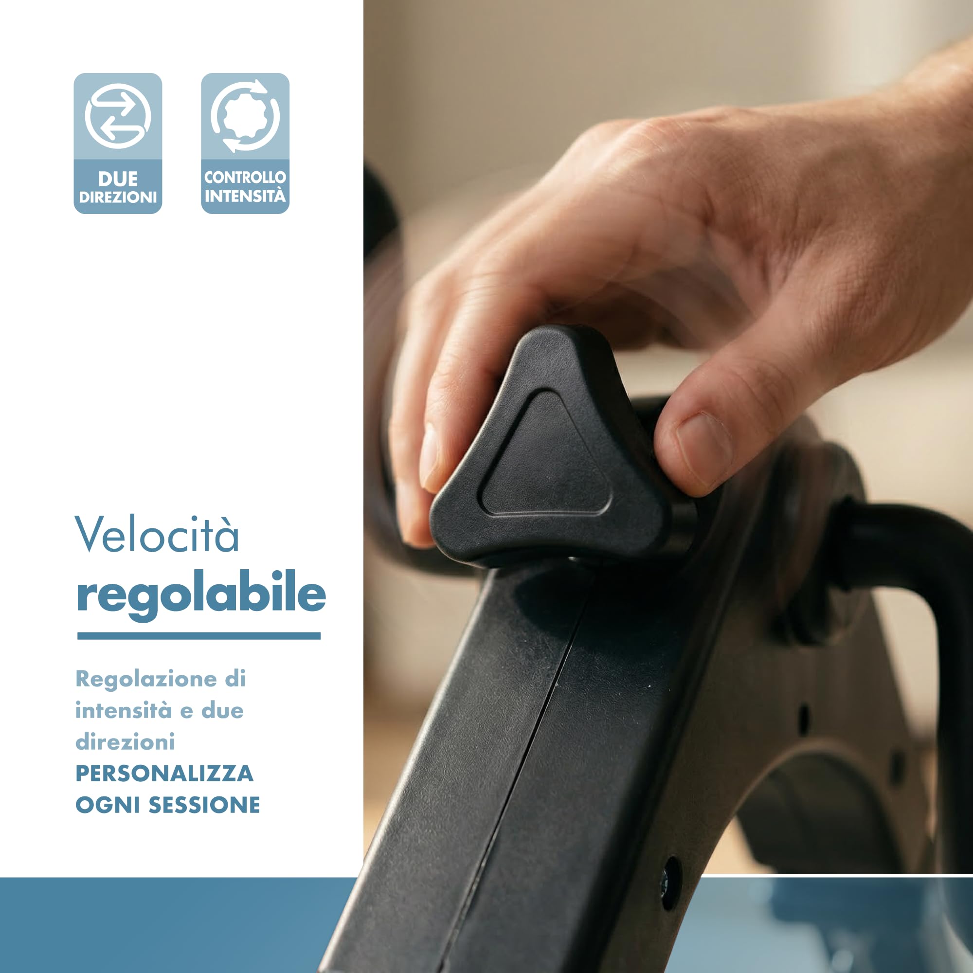 PORTENTUM Pedaliera riabilitazione per anziani con base migliorata e tappetino antiscivolo – Pieghevole – Schermo LCD – Mini cyclette da seduta braccia e gambe compatta con resistenza regolabile