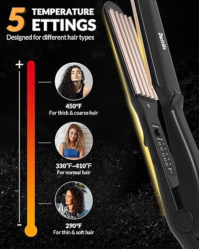 Miniatura 4 de Engarzadora de cabello para dar volumen, peinado esponjoso, plancha de pelo con placas de cerámica, herramienta de prensado para mujeres y niñas,