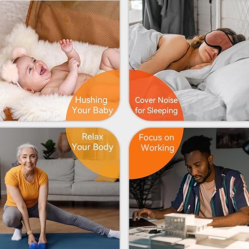 Miniatura 6 de DailyBody Máquina de sonido de ruido blanco con 30 sonidos relajantes, 36 niveles de volumen, 5 temporizadores y función de memoria, bloquea