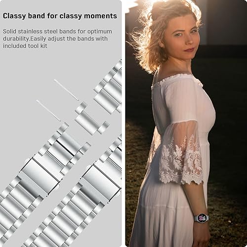 Vista 13 de Band Compatible with Samsung Galaxy Watch 7 6 5 4 Band 40mm 44mm 45mm/Watch 6 4 Classic 42mm 46mm 43mm 47mm,Metal Stainless Steel Bands Strap Men