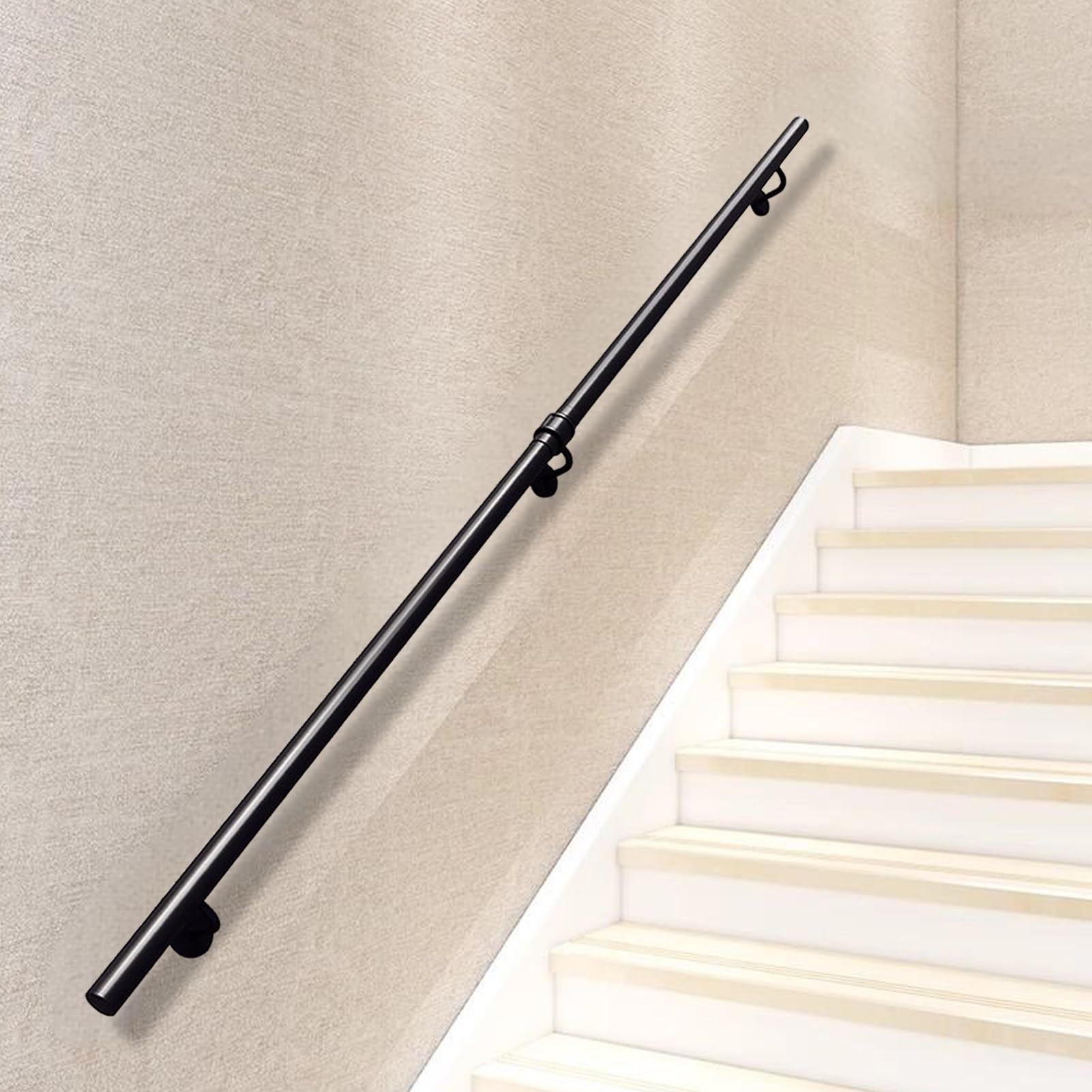 Rampe d'escalier en fer forgé pour marches intérieures et extérieures de maison contemporaine