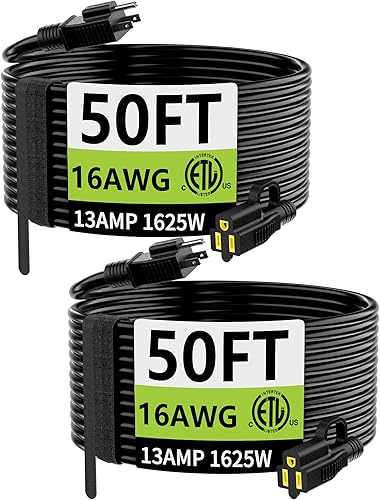 Miniatura 18 de HUANCHAIN Cable de extensión para exteriores de calibre 14/3 de 25 pies, resistente al agua, con cable eléctrico de 3 clavijas iluminado y flexible