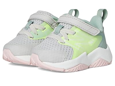 New Balance Kids Rave Run v2 Bungee Lace with Top Strap (Infant/Toddler) Kids Shoes Grey Matter/Mint Flash/Mosaic Green : 8 Toddler M