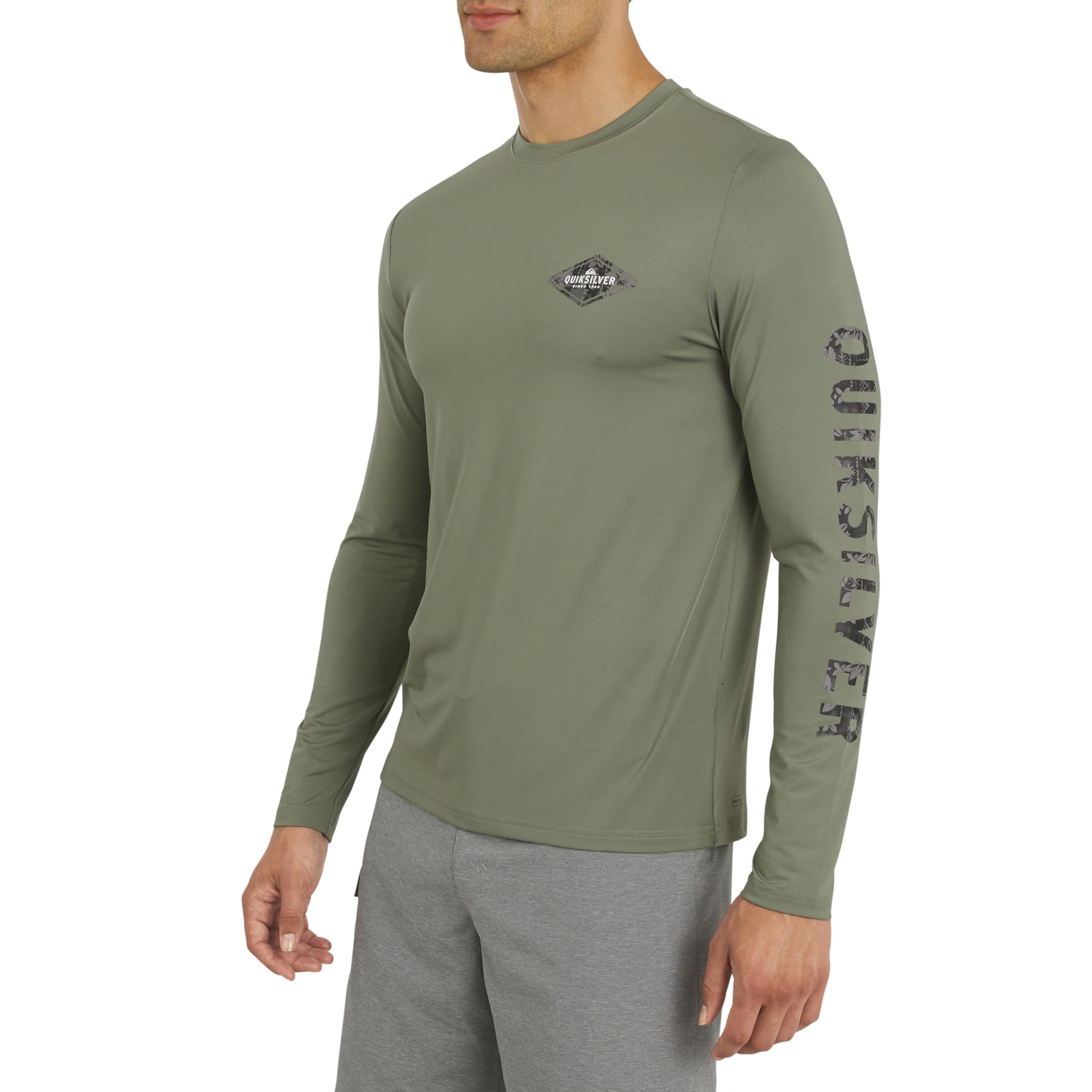 Quiksilver Men's Swimwear Regular Fit UPF 50 Long Sleeve Sun Tee Rash Guard Shirt (S-XXL)